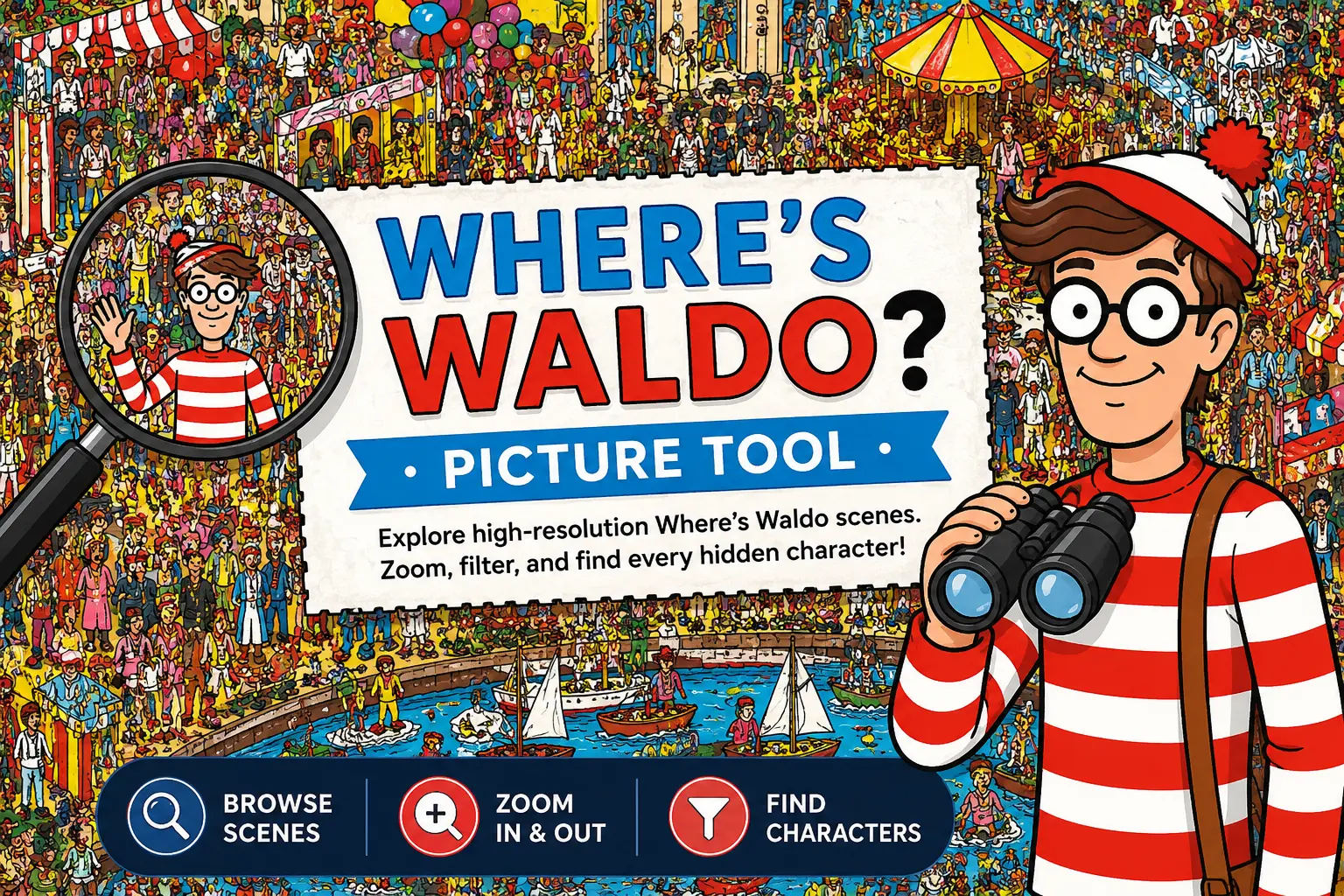 Where's Waldo Pictures online puzzle tool